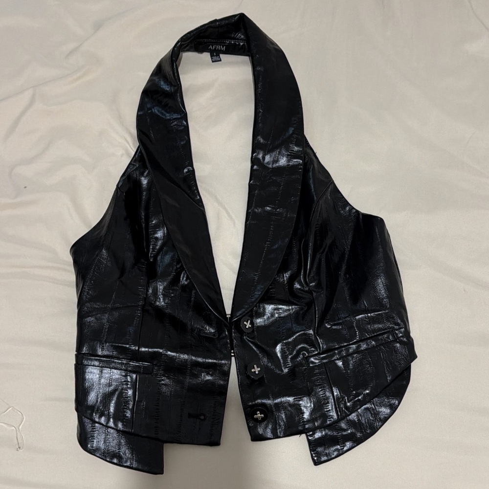 AFRM Black Halter Vest with Buttons